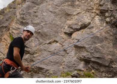 Fit Senior Guy Is Getting Ready To Climb The High Hill While Feeling Great