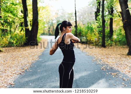 Similar – Attractive fit man running at sunset light