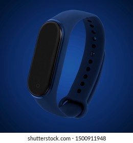 Fitness bracelet isolated on blue background