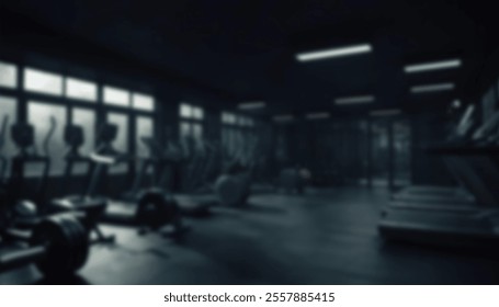 Fitness Center Blur Background Gym Personal Weight Training Studio Health Club With Blur Workout Equipment Bodybuilding Power Strength Class.
					