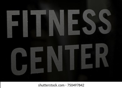 Fitness Center Sign Shot Close Up Resort Hotel Apartment