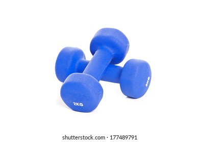 Fitness Dumbbells. Blue Dumbbells