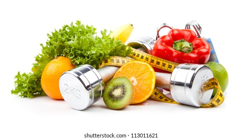 Fitness Equipment And Healthy Food