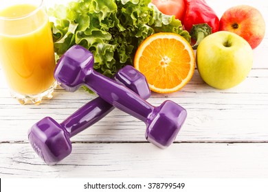 Fitness Equipment And Healthy Food