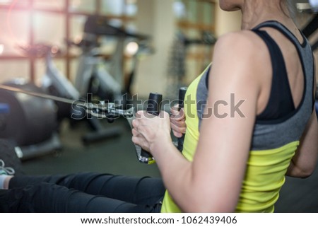 Fitness Exercises Woman Performs Exercise Bar Stock Photo Edit