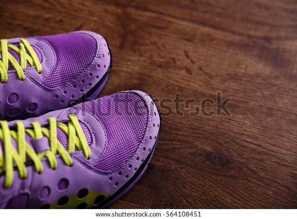 purple workout shoes
