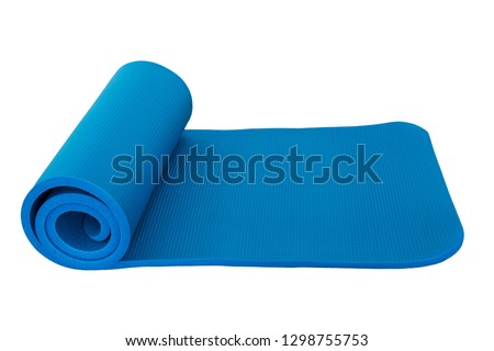 Fitness gym mat isolated against white background