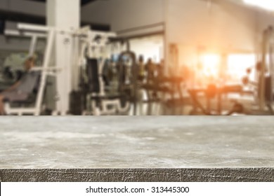 Fitness Gym And Wooden Desk Space