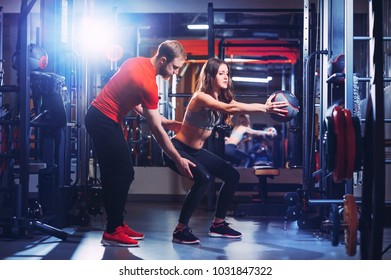 Fitness Instructor Girl On Training Fitness Stock Photo 1031847322 ...