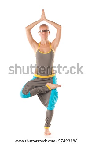 Fitness instructor. Isolated on white.