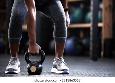 Fitness, kettlebell or hands of woman in training, workout or bodybuilding exercise for grip strength or power. Body builder, arms closeup or strong athlete at gym to start lifting heavy weights - Powered by Shutterstock