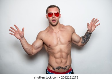 Fitness male model in studio - Shutterstock ID 2062151273