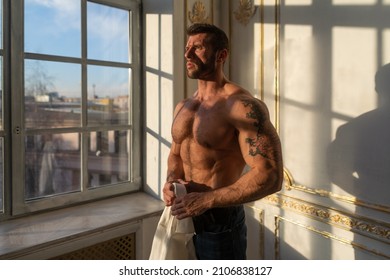 Fitness male model in studio - Shutterstock ID 2106838127