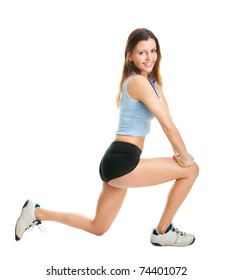 Fitness Woman Doing Lunge Exercise