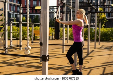 Fitness Woman Doing Situps Outdoor Gym Stock Photo 1832987215 ...