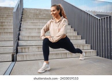 Fitness woman doing yoga, fitness and stretching exercise in the park, outdoor sports.  Sport, Active life, sports training, healthy lifestyle. - Powered by Shutterstock