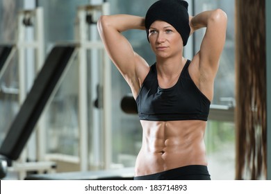 Fitness Woman With Six Pack - Portrait Of A Physically Fit Muscular Young Woman