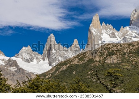 Similar – Image, Stock Photo Glacial lake surrounded by mountains