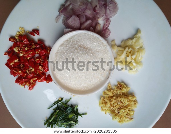Five Basic Ingredients Indonesian Food Stock Photo 2020281305