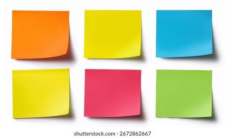 Cinco notas adhesivas en