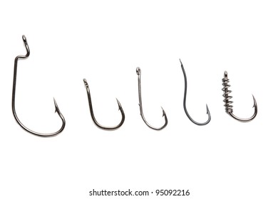 Five Different Fishing Hooks On White Stock Photo 95092216 | Shutterstock