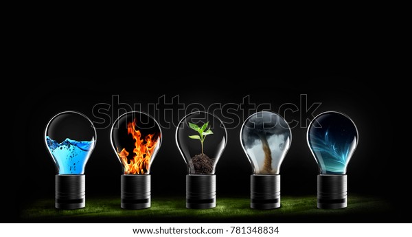 Five Elements Nature Fire Earth Air Stock Photo (Edit Now) 781348834
