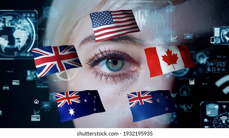 Five Eyes Concept. United Kingdom – United States Of America Agreement.