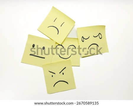 Five faces show joy, anger, sadness, worry, and numbness, capturing the emotional spectrum of mental health and stress