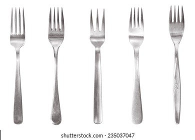 Five Fork Isolated And Lined Up