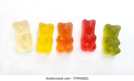 Five Fruit Gum Candy Bears Row Stock Photo (Edit Now) 779942821