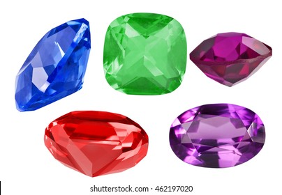 Five Gems Isolated On White Background Stock Photo 462197020 | Shutterstock