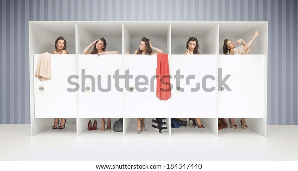 Five girls in changing
rooms