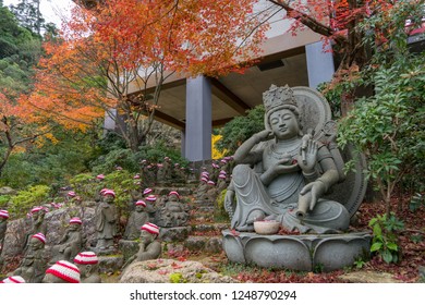 Five hundred rakan statues Nyorai's disciples line the stairs of Dasiho-in temple on Miyajima. Statues of guardian deity of children. - Powered by Shutterstock