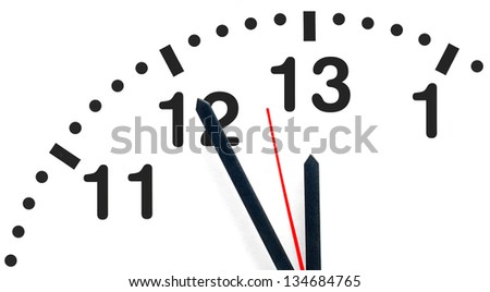 Five minutes before extended deadline on imaginary 26 h clock. Time, stress or rush business concept. Foto stock © 