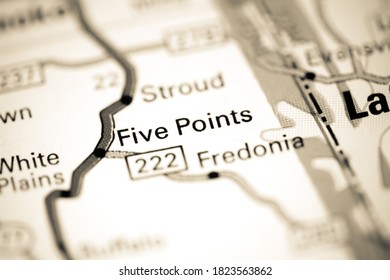 Five Points. Alabama. USA On A Map