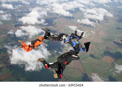 Five skydivers