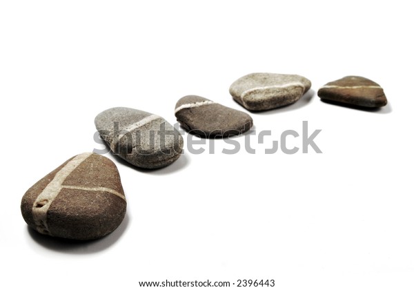 Five Stepping Stones White Stripes Arranged Stock Photo (Edit Now) 2396443