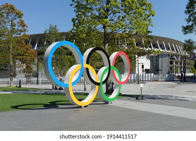 Five Symbolic Rings Are Installed In Front Of The Japan Olympic Museum In Tokyo.
The Tokyo 2020 Olympics And Paralympic Will Be Held In The Summer Of 2021.