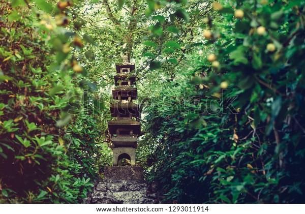 Fivestory Stone Pagoda Standing On Top Stock Photo Edit Now