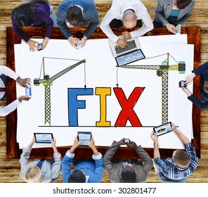Fix Mechanical Repair Solution Technician Maintenance Concept