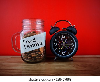 FIXED DEPOSIT In Business Saving Concept.                               