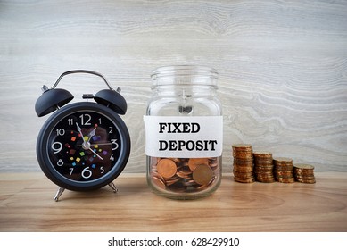 FIXED DEPOSIT in business saving concept.                               