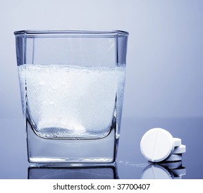 Fizzy Tablet In A Glass Of Water