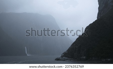 Fjord of Milford Sound - A Natural Wonder, Piopiotahi Scenic Landscape with Misty Mountains, Fiordland, Road Trip in New Zealand