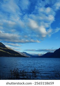 Fjord at Sunset with Dramatic Clouds