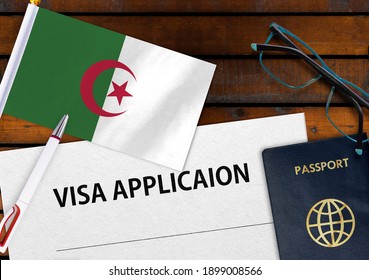 Flag Algeria Visa Application Form Passport Stock Photo 1899008566   Flag Algeria Visa Application Form 260nw 1899008566 