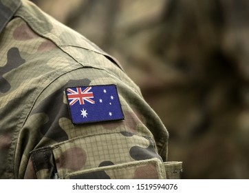 Flag Of Australia On Military Uniform (collage).