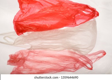 Flag Of Austria Made Of Plastic Bags. A Ban On Single-use Plastic Products Concept.