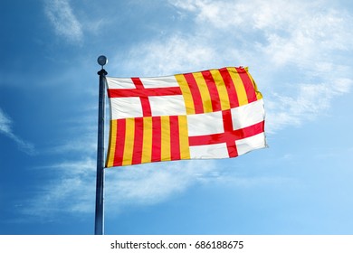 Flag Of Barcelona On The Mast