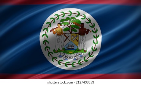 flag of Belize. Belize flag of background. A close up of the Belizean flag.
